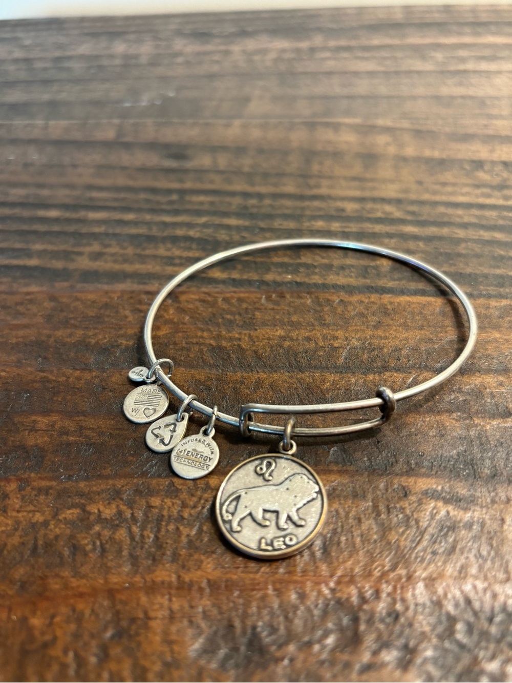 Alex and Ani Silver Leo Zodiac Charm Bracelet